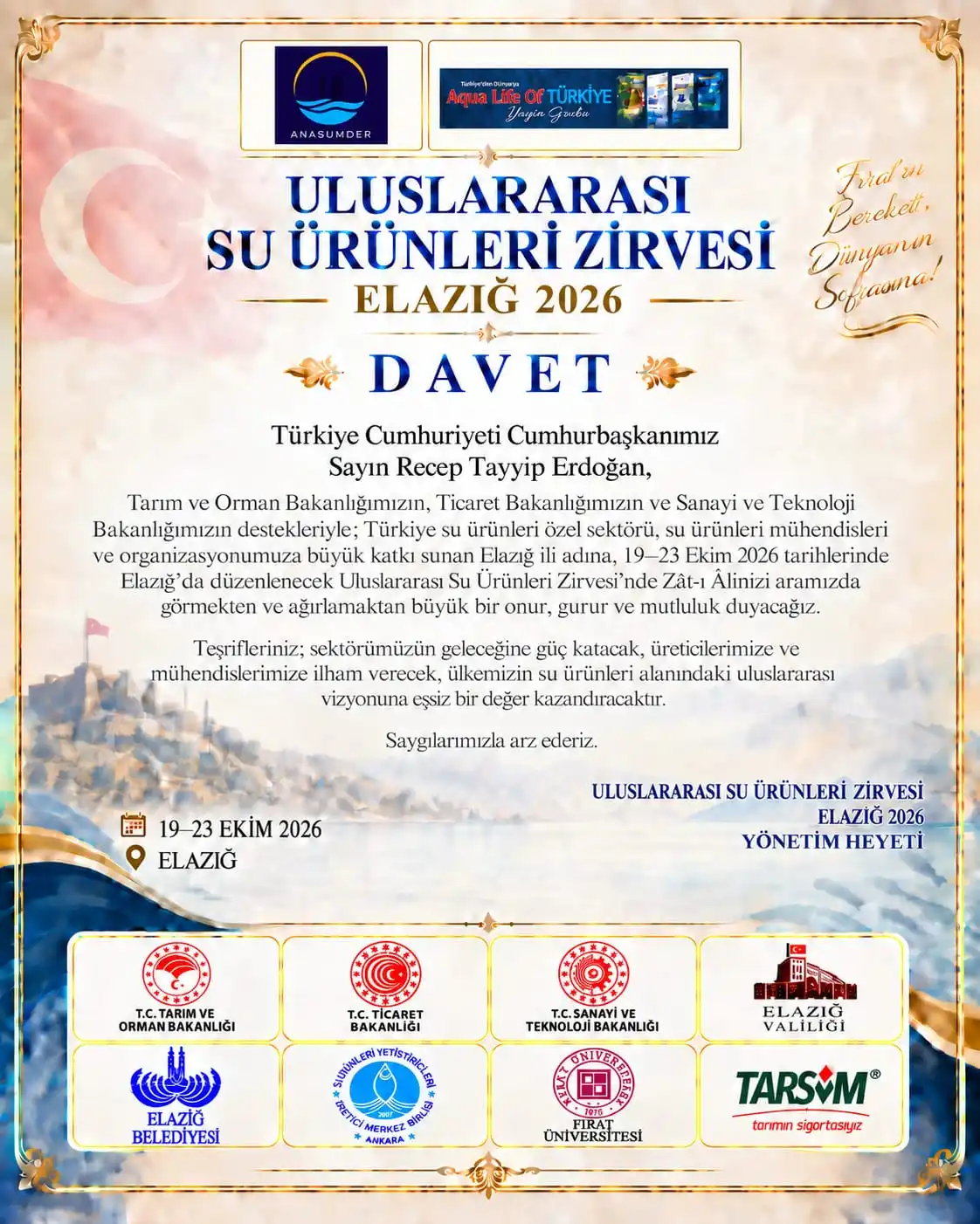 Elazığ, Uluslararası Su Ürünleri Zirvesi’ne hazırlanıyor